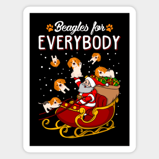 Beagles Christmas. Beagles for Everybody! Magnet